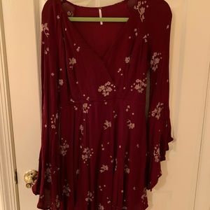 long sleeve flowy free people dress